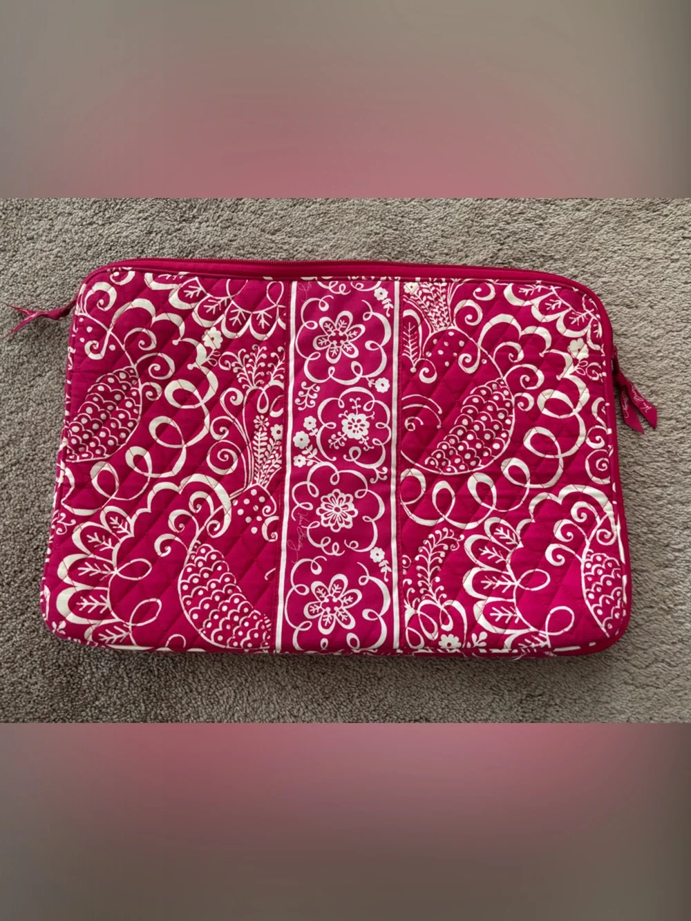 Vera Bradley Pink & White Quilted 17